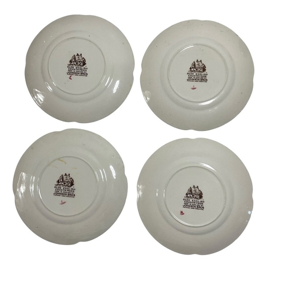 Set of 4 Johnson Bros Olde English Countryside 6 1/8” Plates Scalloped Edge - Picture 6 of 11